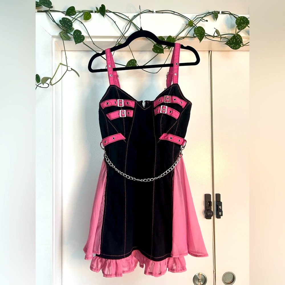 Tripp NYC Dolls Kill pink and black dress